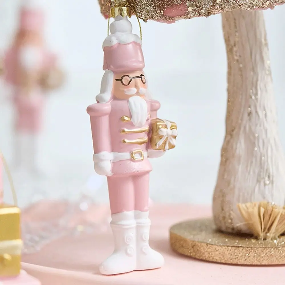 Gift Box Pink Christmas Hanging Decoration Plastic Wreath Car Xmas Ornament Ball Shopwindow Soldier Xmas Baubles Scene Making