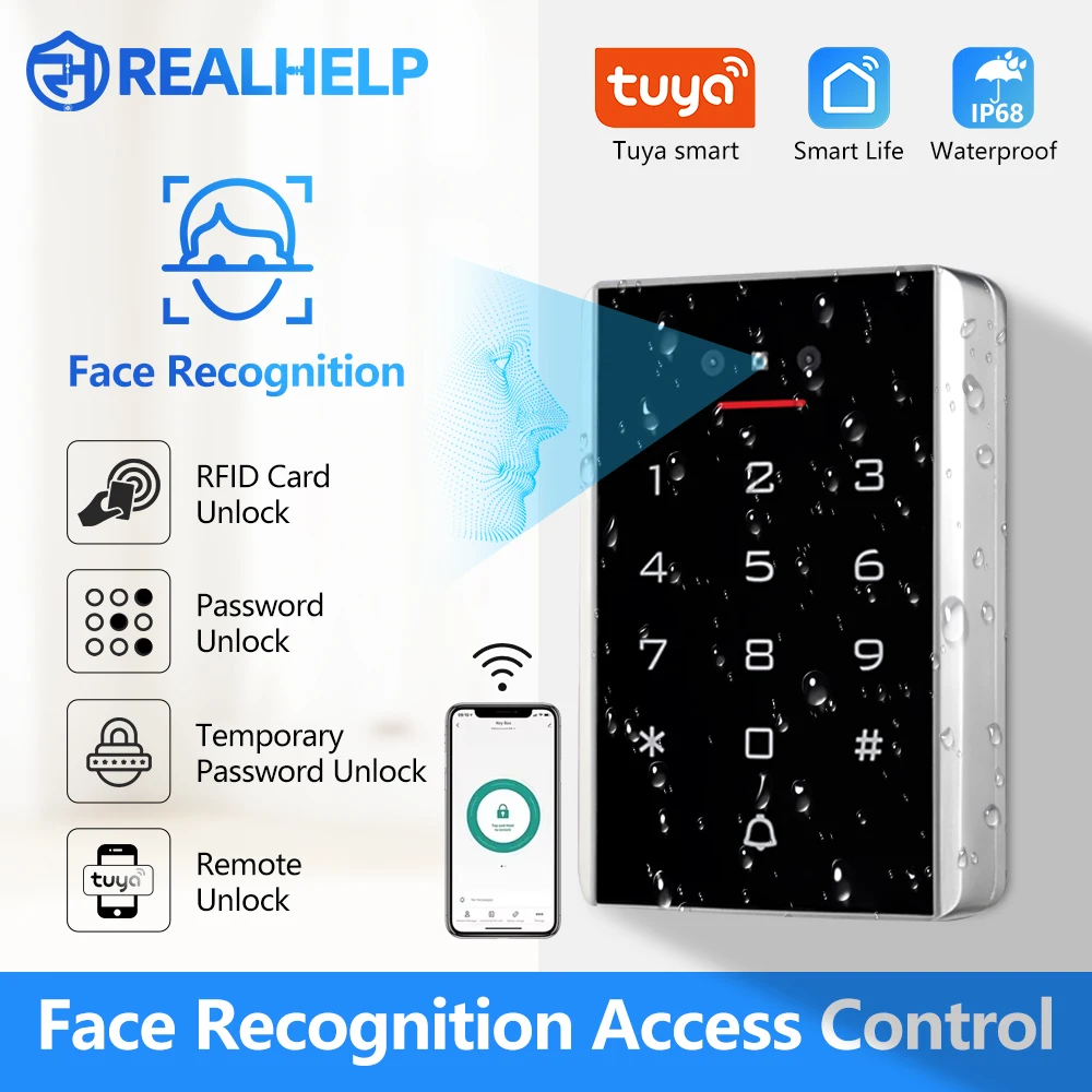 Tuya WiFi Remote IP68 Waterproof Face Recognition Door Access System ...