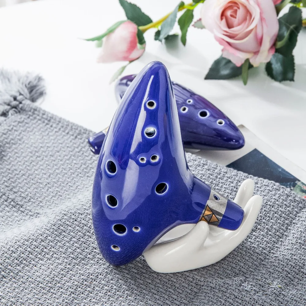 1 Set 12 Holes Ocarina of Time Musical Instrument C Tone Ceramic Ocarina Flute Ethereal Alto C Ocarina Music Class