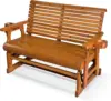 Patio Glider with Cup Holders, High Roll Back and Deep Contoured Seat,Heavy Duty 800 Lb (Cedar Tone, 2-Seater)  furniture 1