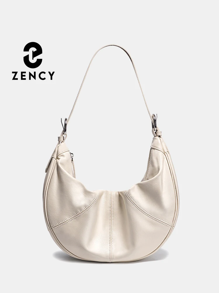 Женская сумка-хобо Zency из 100% натуральной кожи, бежевая вместительная сумка через плечо, женская дизайнерская сумка-хобо, 2024