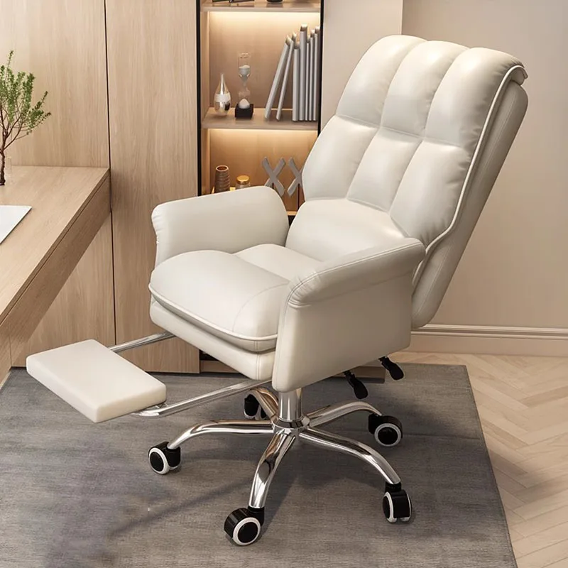 High Back Pillow Office Chair Leather Designer Recliner Support Office Chair Swivel Ergonomic Silla De Gamer Office Furniture