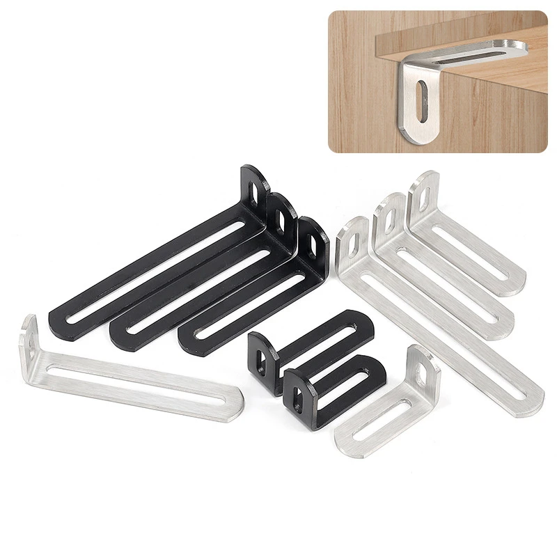 Stainless Steel Angle Bracket 5Pcs Adjustable 90 Degrees Right Angle Fixed Sheet Metal Equipment Movable