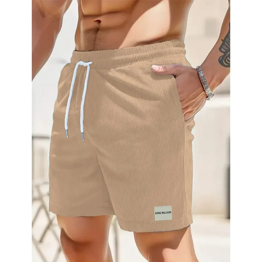 Men's Corduroy Shorts Labeled Summer Beach Short Pants Men Baggy Loose Basketball Shorts Casual Sweatpants Male 2