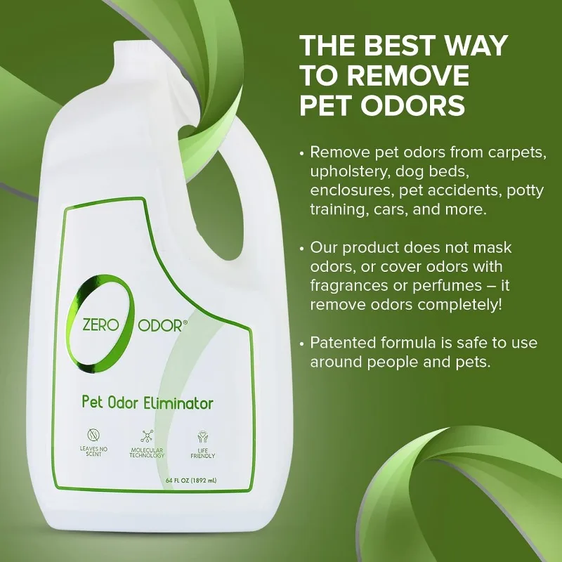 Zero Odor-Pet Odor Eliminator-Air & Surface &ndash; Best For Carpet, Furniture, Pet Bed Smell Great Again, 64oz Refill