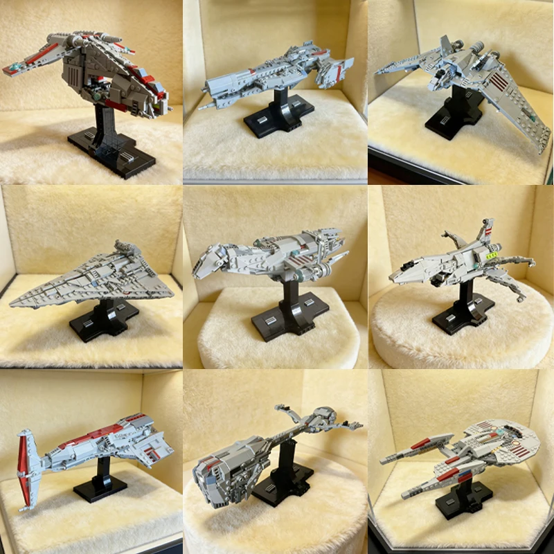 NEUES Space War Battlestar Galactica Pegasus Baustein-Modell DIY Raumschiff Militär Sci-Fi Film Montage-Bausteine Kinderspielzeug Geschenk