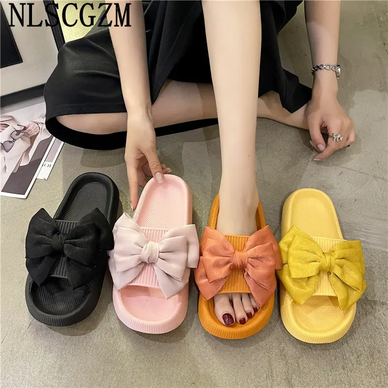 

Шлепанцы женские на платформе, Роскошные, с бантом-бабочкой, летние тапочки, сланцы