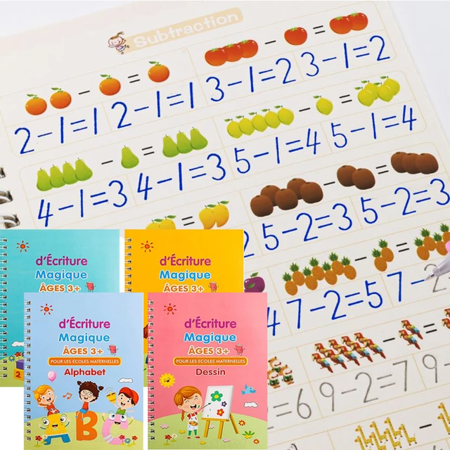 Pen Magic Copy Book Free Wiping Children's Kids Writing Sticker Practice  English Copybook for Calligraphy Montessori Gift - AliExpress