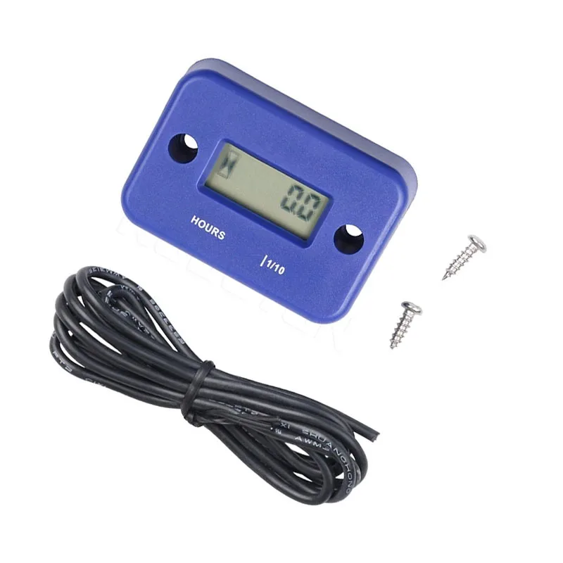 Waterproof Digital Hour Meter LCD Display Portable Engine Gauge racing Motorcycle Hour Meter For Boat Timer Tools Counter ktm
