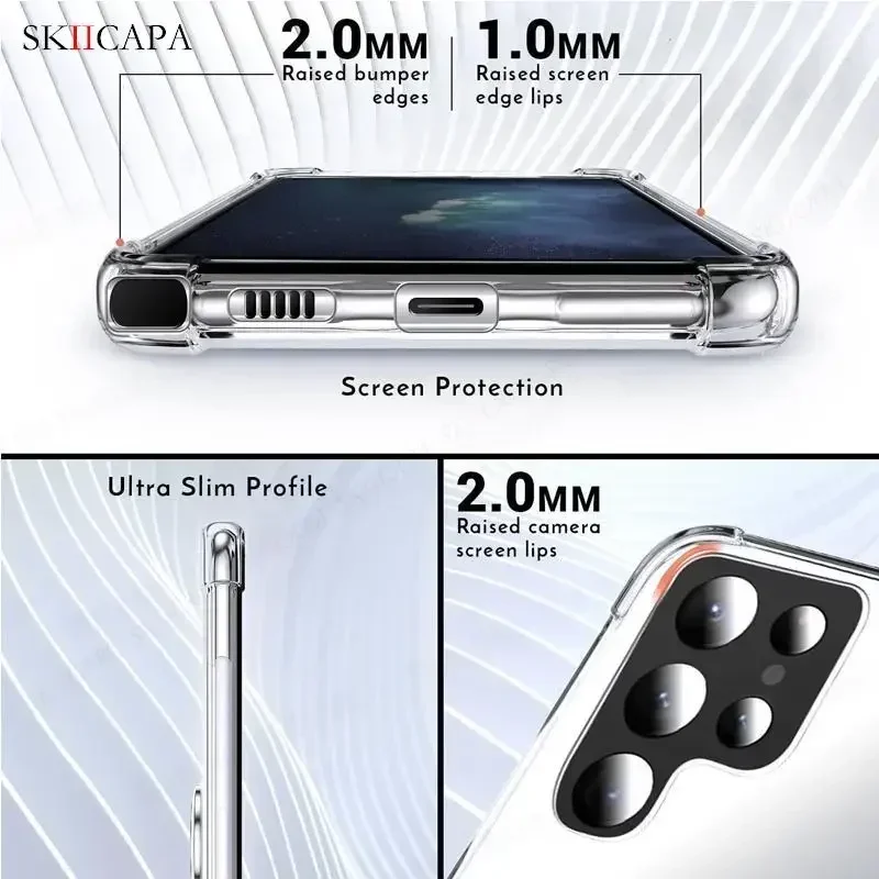 Shockproof Clear Ring Holder Case with Card Slot and Soft Cover