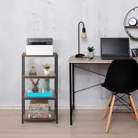 4-Tier Rolling Kitchen Island Cart with Storage, Wood Top, Ideal for Serving and Organizing in Home or Office 6