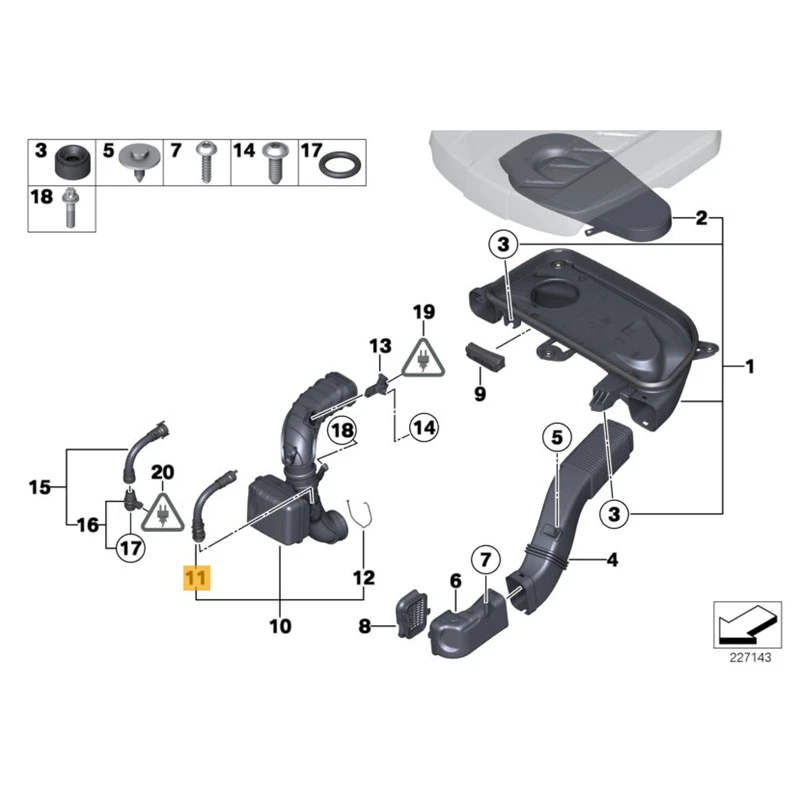 Air Intake Kit Air Filter Intake Breather Pipe for-BMW 1 3 5 7 E81 E87 E90 N47 N57 F10 F01 13717803842 13717810772