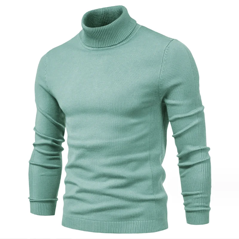 

Autumn Winter Pullovers Sweater For Men Turn-down Collar Slim Fit Knitwear Sweater Black Red Green Beige Gray For Men Plus Size