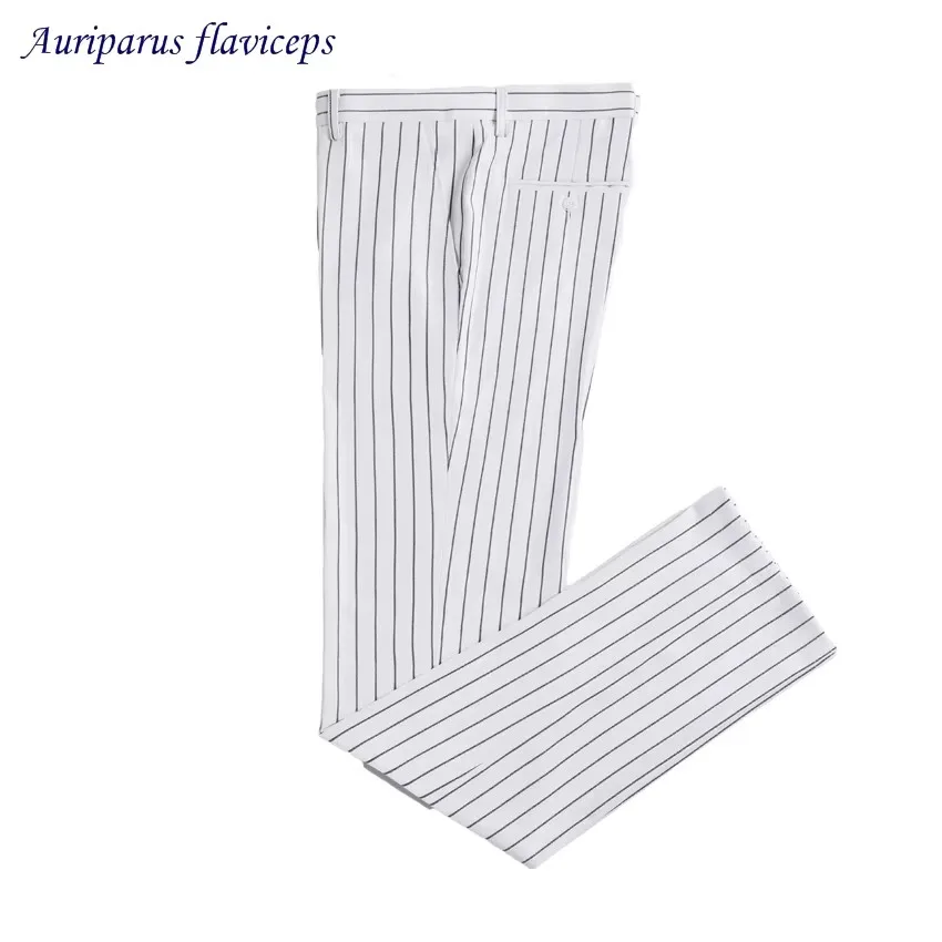 Man Suits Striped Fabrics Groom Tuxedos Groomsman Suit Made Business Suit As Wedding Suit(Jacket+pants+vest)