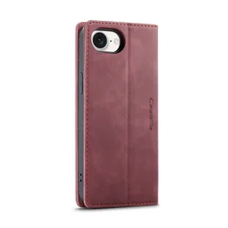 Retro Gentlemen Business Soft PU Leather Protective Case Cover - iPhone 15 (Red)