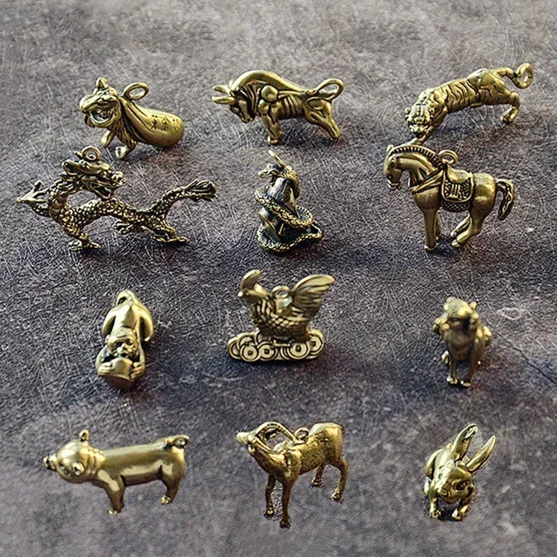Brass Animal Statue Ornament Chinese Zodiac Rat Ox Home Decor Decoration Crafts Figurines & Miniatures Decorative Figurines