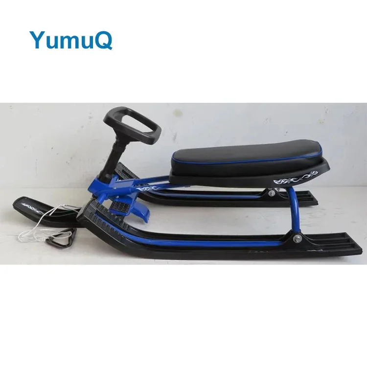 Plastic Winter Permanent Snow Sledge Sledding Floated Sled Car With Steering Wheel For Kids