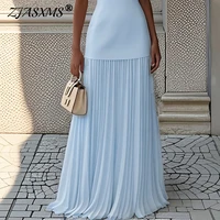 Fashion Summer Vacation Outfit Woman 2025 Spring Crew Neck Top Pullover & Pleated Skirts Suit Sexy Sleeveless Slim Two Piece Set 1