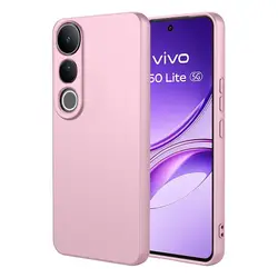 Luxury Liquid Silicone Shockproof Back Cover for Vivo V50Lite (Pink)