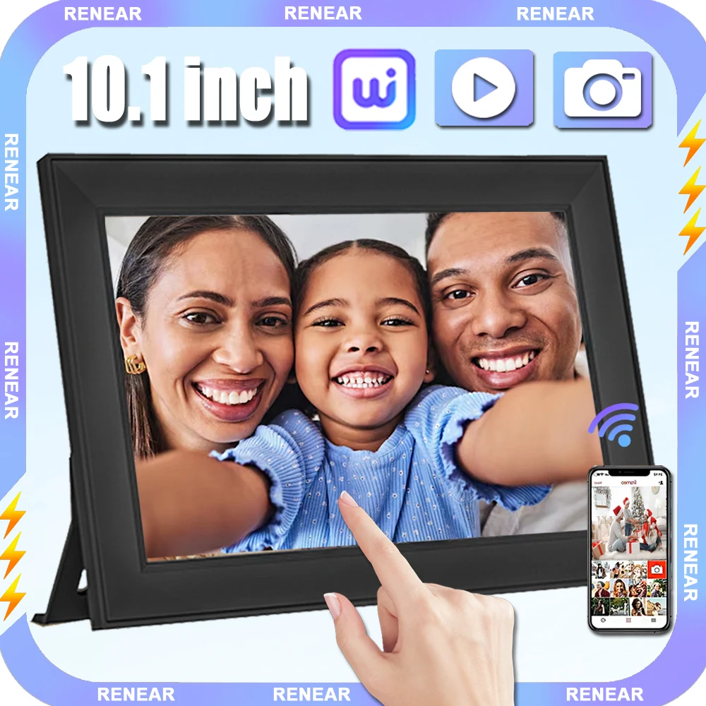 Digital Picture Frame 10.1 Inch 16G WiFi 1280x800 Touch-screen Auto Rotation Photo Sharing Via Uhale APP