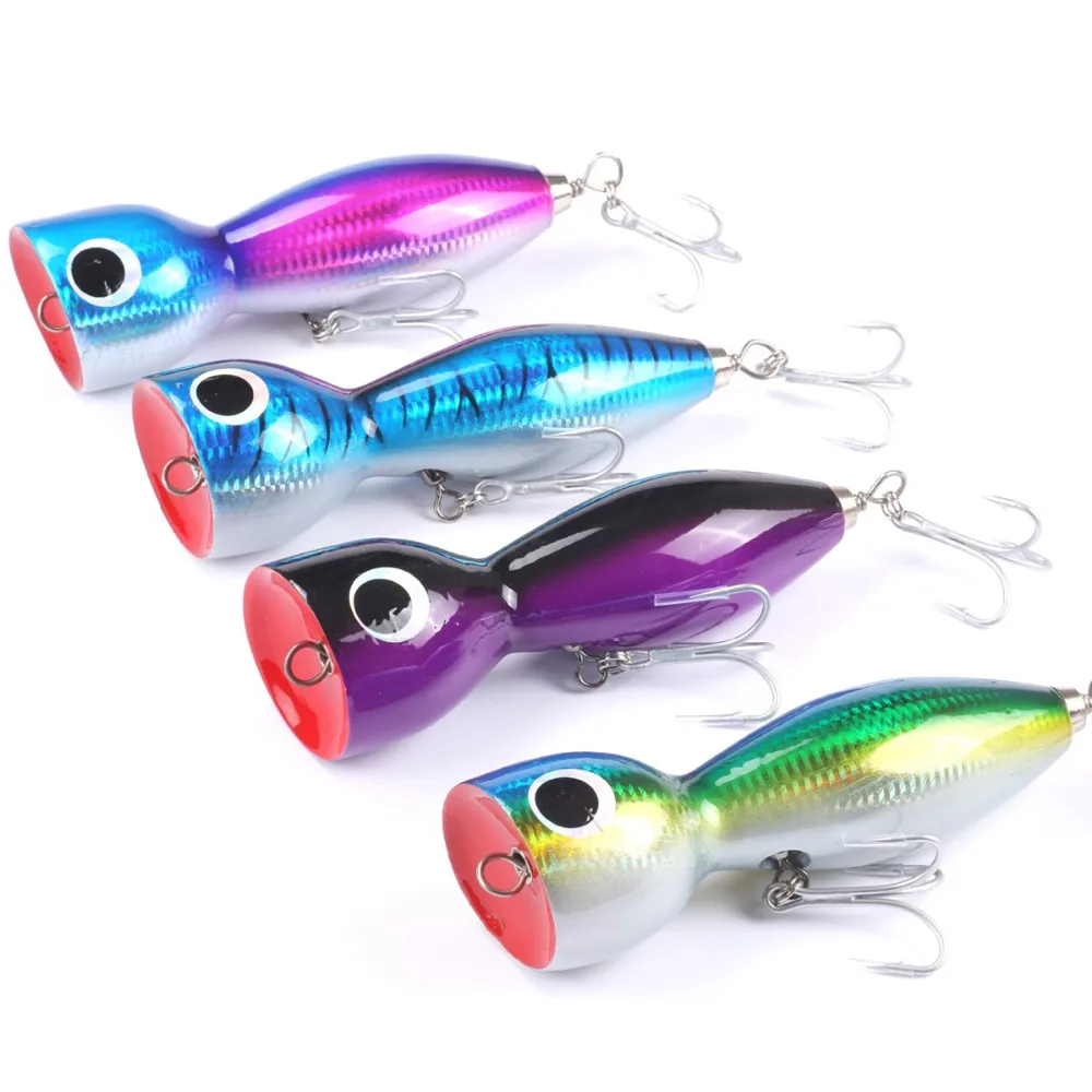 

wooden Lure Saltwater GT Big Topwater Boat Lure Handcraf Wood Bait 180mm 145g Hook Hard lure Popper