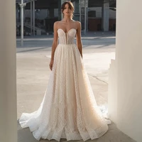 Vintage Wedding Dresses Backless Sleeveless Sexy Bridal Gowns A-Line Robes Lace Appliques Elegant Vestidos De Novia Customized 1