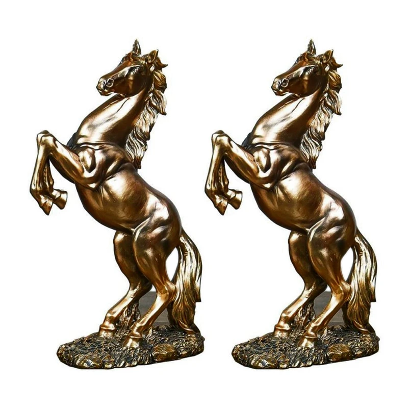 

2X Art Sculpture, European-Style Flying Horse Decoration, Housewarming Opening Gifts Copper