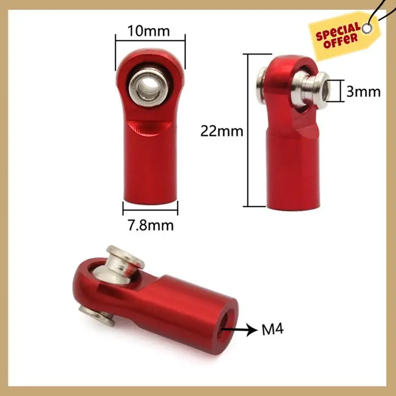 Climbing Car For TRX4 SCX10 M4 1:10Metal Trolley Ball Buckle Climbing Car Adopts Tie Rod To Connect Metal Ball Head Red Parts