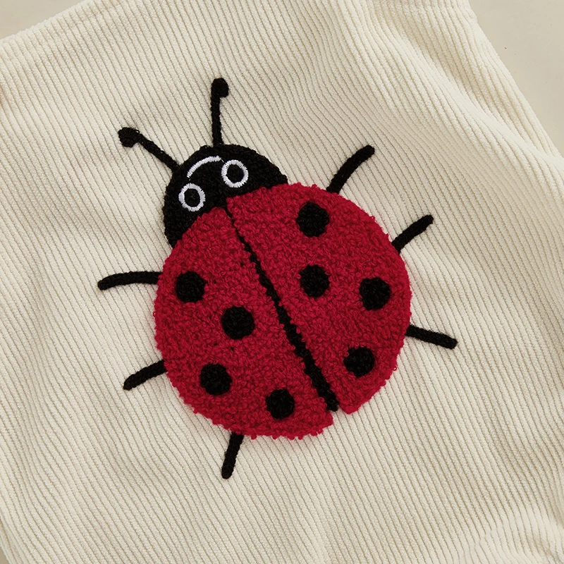 SUNSIOM 0-18 Months Baby Romper Sleeveless Embroidery Ladybug Bee Fruit Mushroom Bodysuit Overalls for Girls Boys 6