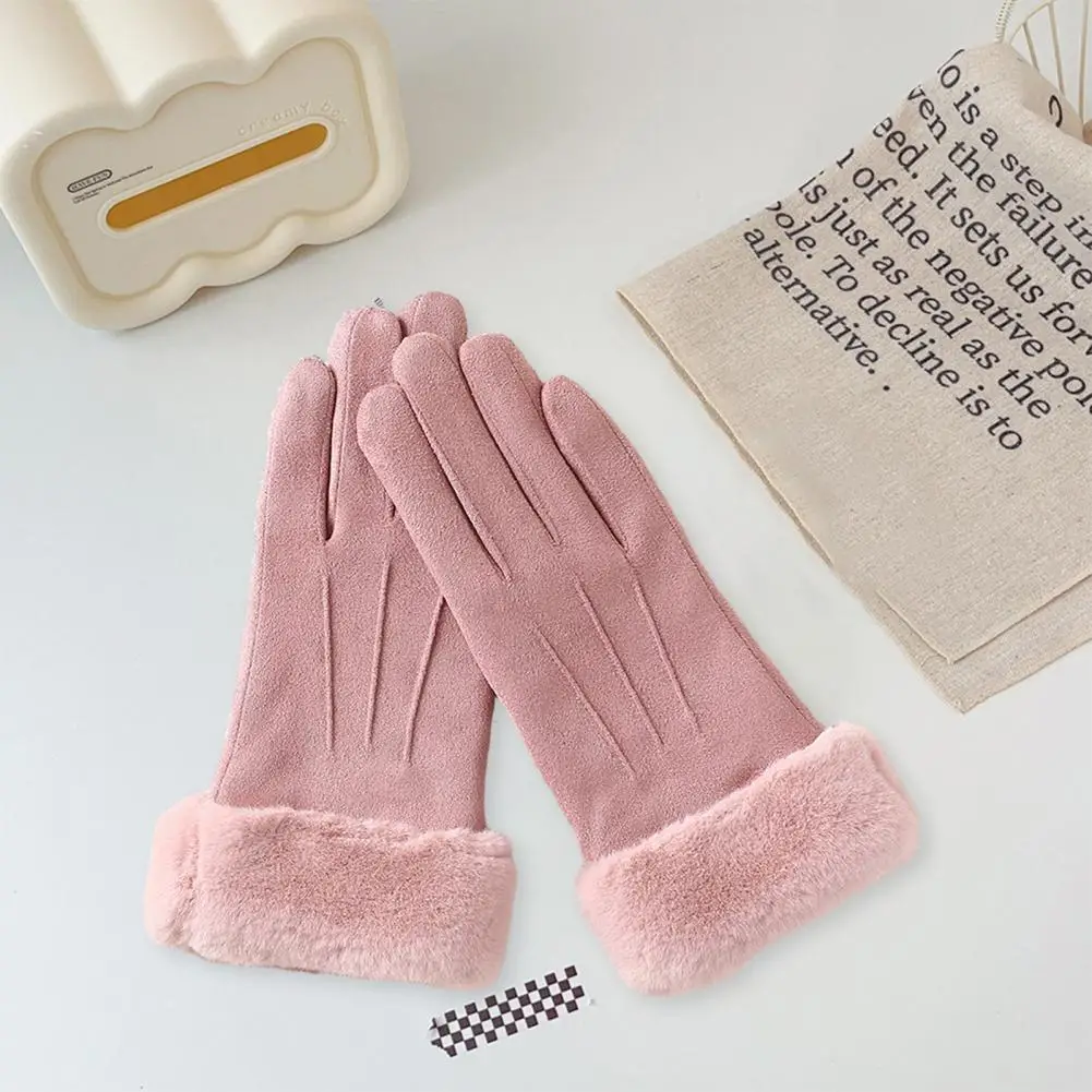 

Wear-resistant Gloves Women's Winter Gloves Color Matching Elastic Windproof Warm Touch Screen Outdoor Cycling Gloves Windproof