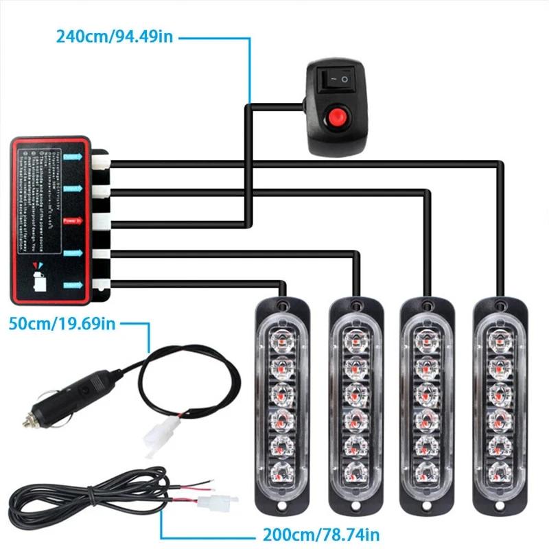      Ʈκ Ŀ Ʈ, ̴ Ʈ  , ڵ Ʈ  , 6LED, 12 V, 24V, 4 