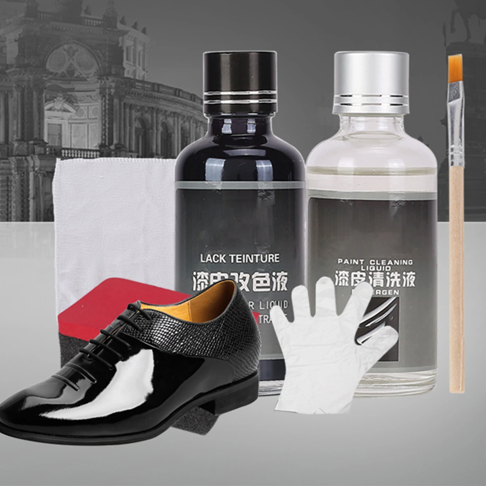 

Patent Leather Cleaner Set For Leather Apparel Leather Furniture Auto Interior Shoes Repair Accessories Color Changing Liquid