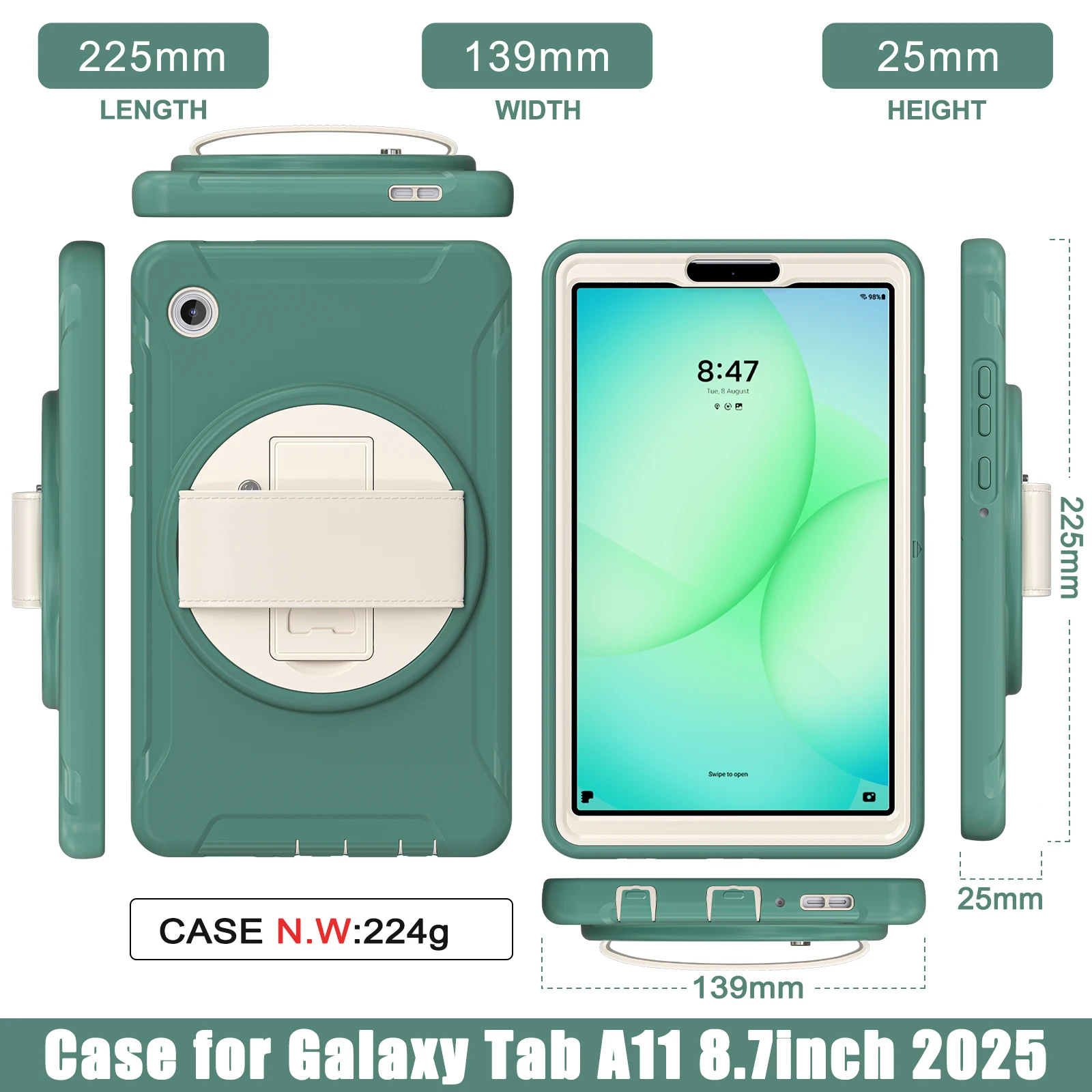 Heavy Duty 360° Rotating Stand Cover with Hand Strap