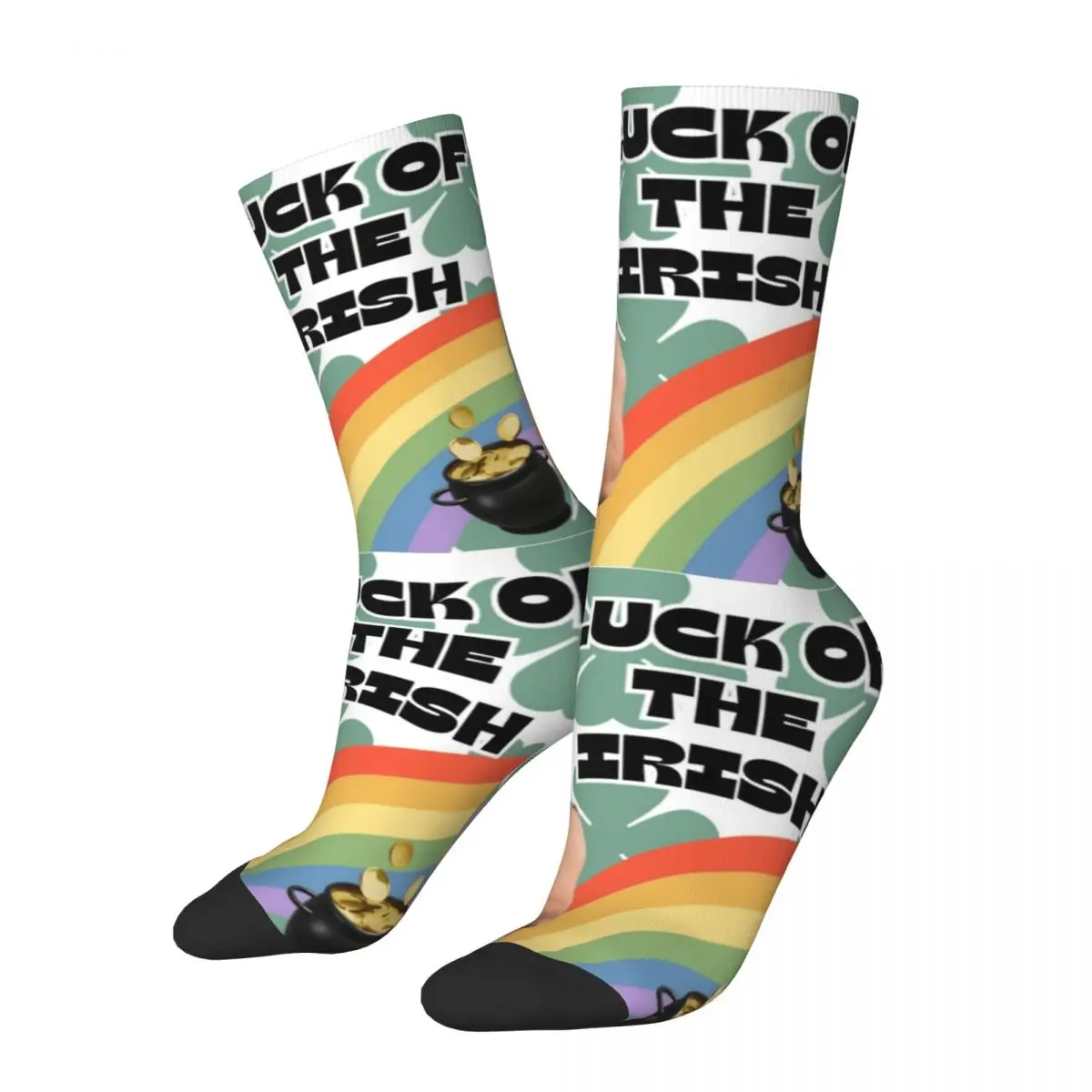 

Fashion Niall Horan Luck Of The Irish Basketball Socks Polyester Long Socks for Unisex Breathable