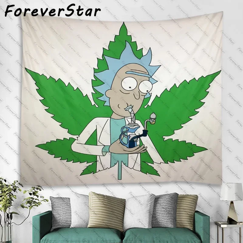 

ForeverStar Funny Cartoon Pictures Psychedelic Meditation Tapestry Hippie Wall Hanging Boho Tapestry Mandala Wall Art Home Decor