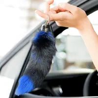 Huge Fluffy Faux Fur Fox Tail Keychain Therian Tail Fox Tail Keychain Fur Pendant Key Chain Keychain Pendant Gift for Women Girl 2