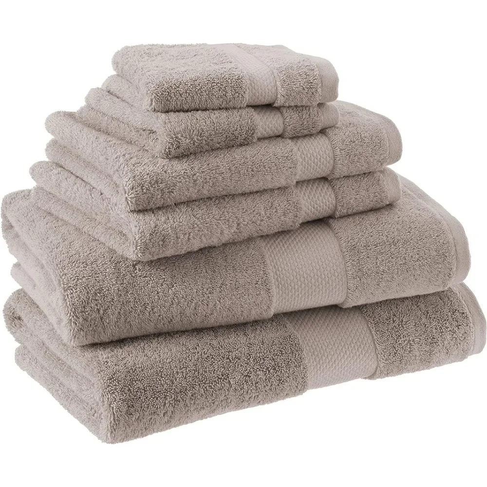 

100% Organic Cotton Plush Bath Towels - 6-Piece Set Bath Towels for the Body Taupe Freight Free Towel Home Bathrobe Textile