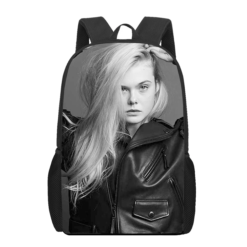 Elle Fanning 3D Print Backpacks For Girls Boys Children School Bags Orthopedic Backpack Kids Book Bag Knapsack