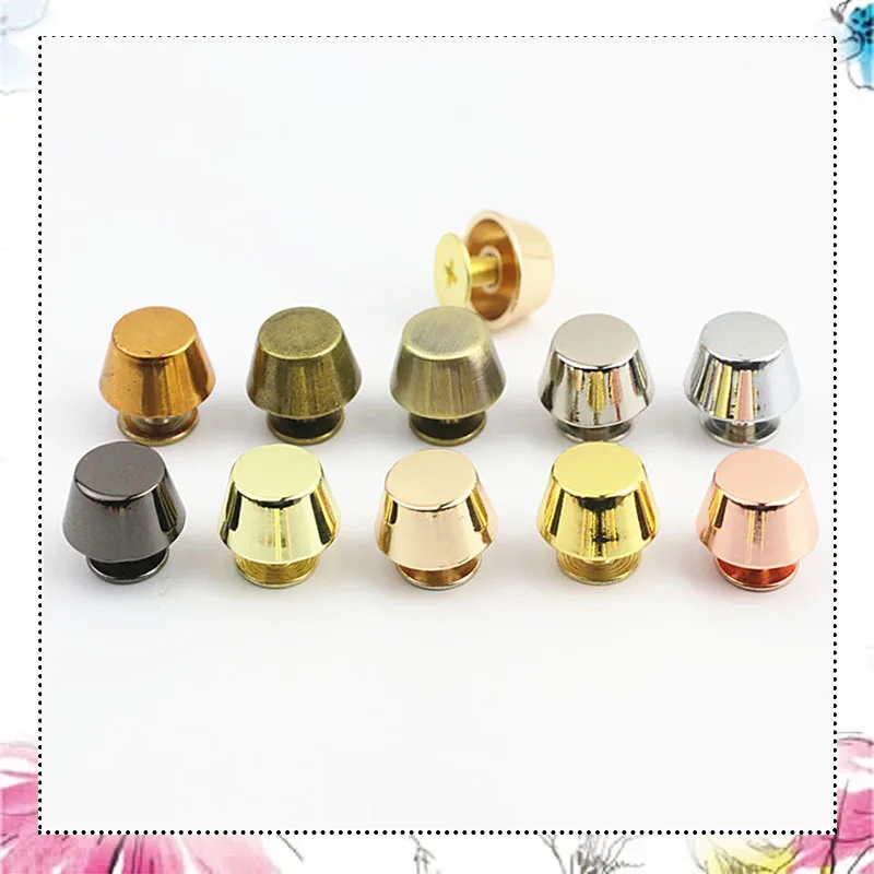 

20sets Rose Gold Metal High Quality Leather Bag Handbag Purse Bottom Protecting Feet Nail Stud Belt Screwback Button Rivet Spike