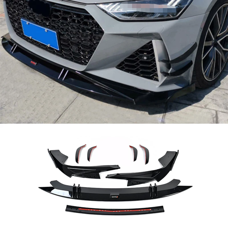 

For 2019-2022 Audi A7 Upgraded Rs7 Front Bumper High Quality ABS Quality Bright Black Front Lip