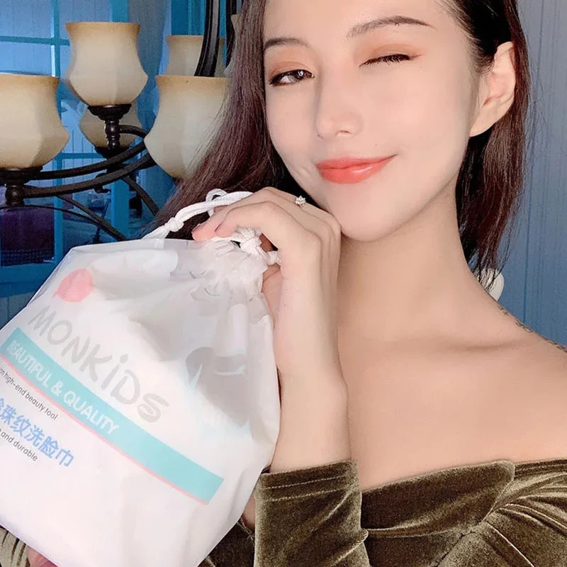 Disposable Washcloth Bagged Pure Cotton Thickening Pearl Pattern Beauty Salon Cleansing Towel Rolled Towel Wet Dry Use Care