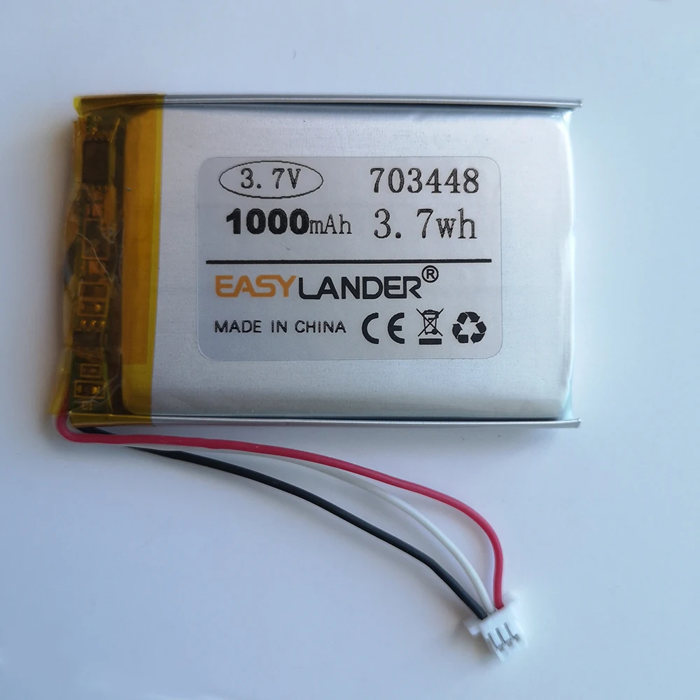3.7V 1000mAh LiPo Battery - Model 901860 For Bluetooth Devices, Pens, GPS & More