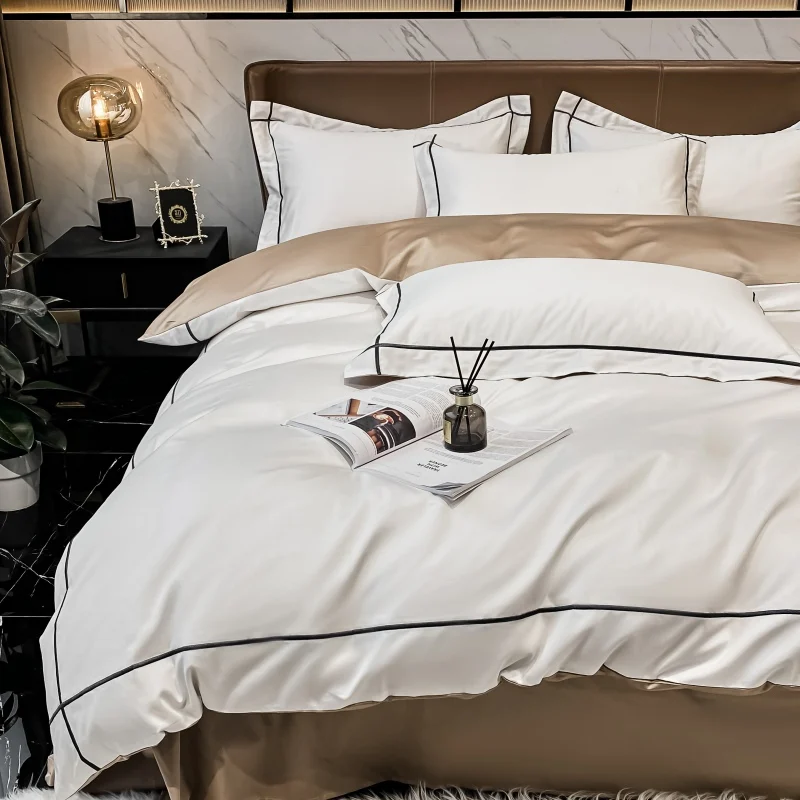 Embroidery Hotel Quality Bedding Set Luxury 800TC Egyptian Cotton Duvet Cover Bed Sheet Set Double King Queen Size Home Textiles 4