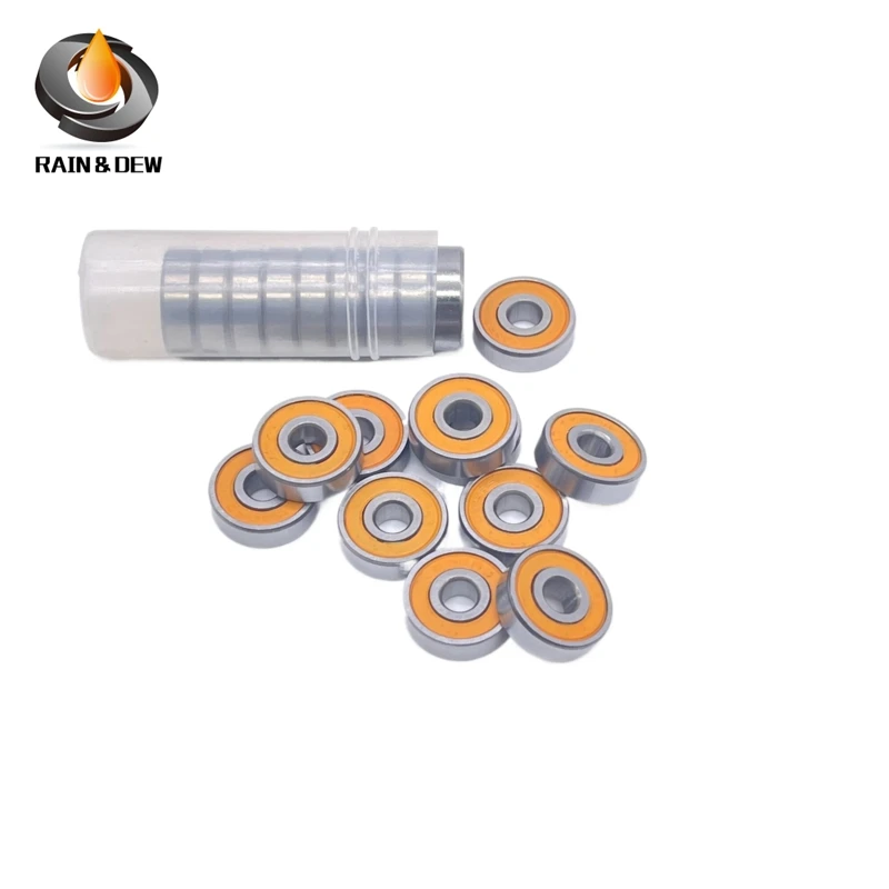 6PCS 695RS 오렌지 베어링 5x13x4 ABEC3 취미 전기 RC 자동차 트럭 베어링 695 2RS 고무 밀폐형 볼 베어링