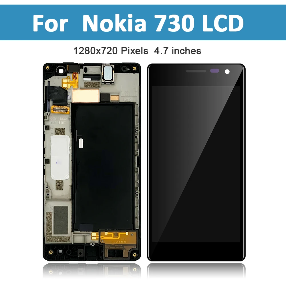 Layar Sentuh LCD ''Asli untuk NOKIA Lumia 730 Display dengan