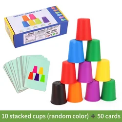 Montessori Educational Stack Cup Game for Color Cognition and Logic Development in Children (Multicolour)