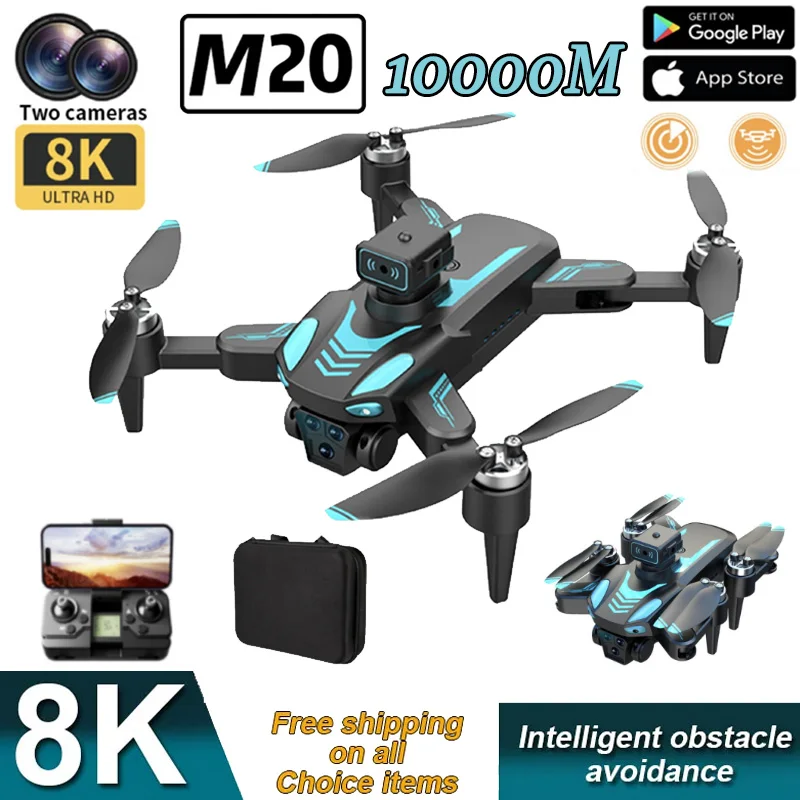 New M20 Drone Quadcopter 8K Professional FPV Drone Camera HD Aerial Photography Remote Control Aircraft Triple Camera UAV Toys