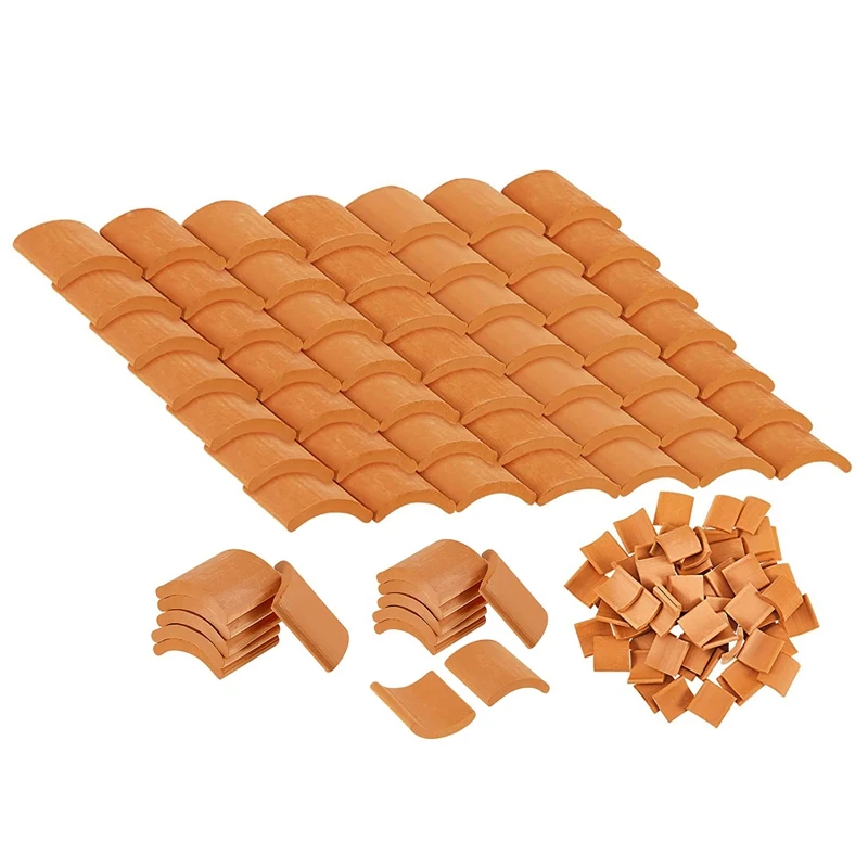 

100 Pcs Roof Tiles Building Set Miniature Tiles Mini Dollhouse Shingles Fake Tile Dollhouse Kitchen Garden Accessories