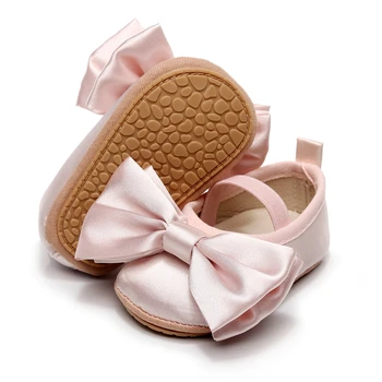 Principessa Neonate Mocassini Carino Grande Bowknot Suola Morbida Scarpe Basse per Infantile Prewalker Scarpe Antiscivolo Primo Camminatore Scarpe da Culla 1