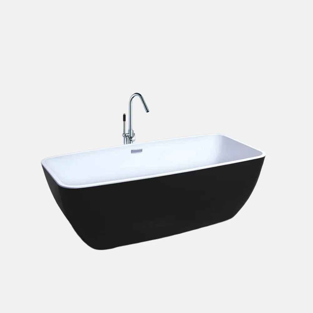 Whole Black Durable Surface Bathtub Big Size Free Standing Luxury Art Style Black Color Bathroom Bath Tub